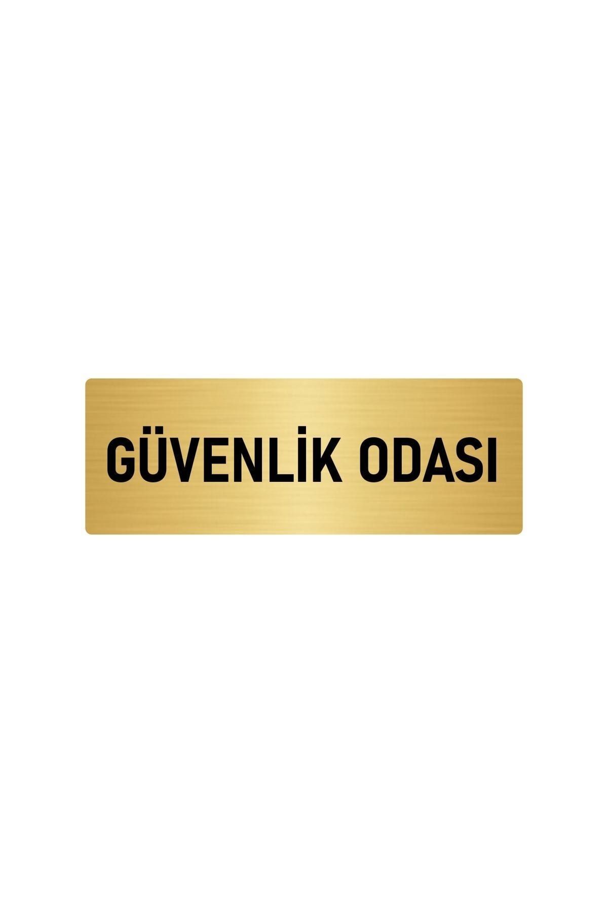 Metal Yönlendirme Levhası, Departman Kapı Isimliği Güvenlik Odası 5x20 Cm Altın Renk Kapı İsimlik Tabela