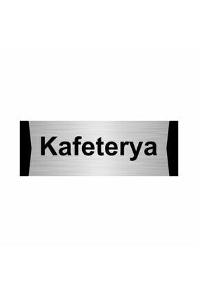 Kafeterya 5x20cm Gümüş Renk Metal Yönlendirme Levhası Kapı İsimlik Tabela