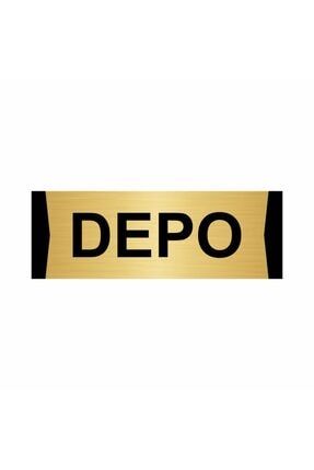 Depo 5x20cm Altın Renk Metal Yönlendirme Levhası Kapı İsimlik Tabela