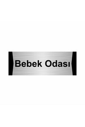 Bebek Odası 5x20cm Gümüş Renk Metal Yönlendirme Levhası Kapı İsimlik Tabela