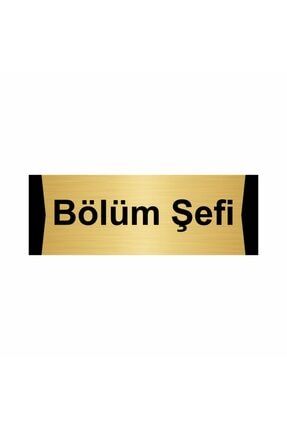 Bölüm Şefi 5x20cm Altın Renk Metal Yönlendirme Levhası Kapı İsimlik Tabela