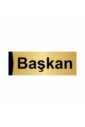 Başkan 5x20cm Altın Renk Metal Yönlendirme Levhası Kapı İsimlik Tabela