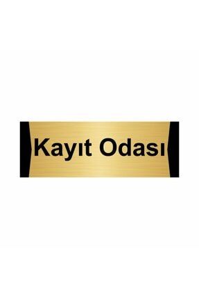 Kayıt Odası 5x20cm Altın Renk Metal Yönlendirme Levhası Kapı İsimlik Tabela
