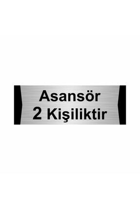 Asansör 2 Kişiliktir 5x20cm Gümüş Renk Metal Yönlendirme Levhası Kapı İsimlik Tabela