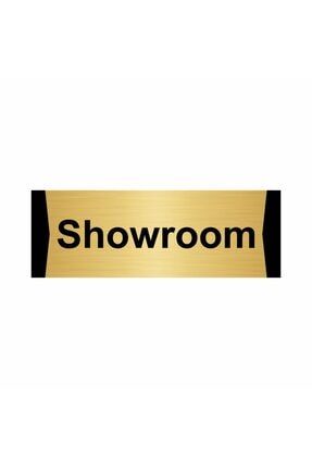 Showroom 5x20cm Altın Renk Metal Yönlendirme Levhası Kapı İsimlik Tabela