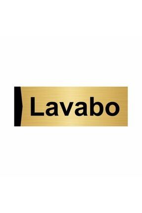 Lavabo 5x20cm Altın Renk Metal Yönlendirme Levhası Kapı İsimlik Tabela