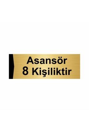 Asansör 8 Kişiliktir 5x20cm Altın Renk Metal Yönlendirme Levhası Kapı İsimlik Tabela
