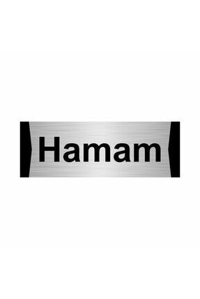 Hamam 5x20cm Gümüş Renk Metal Yönlendirme Levhası Kapı İsimlik Tabela
