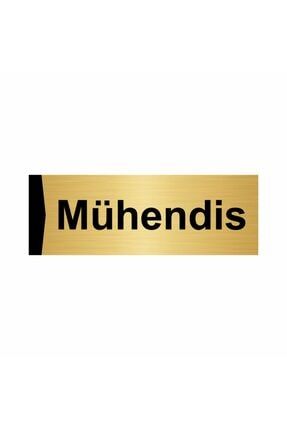 Mühendis 5x20cm Altın Renk Metal Yönlendirme Levhası Kapı İsimlik Tabela