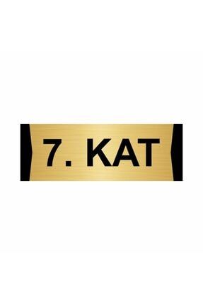 7.kat 5x20cm Altın Renk Metal Yönlendirme Levhası Kapı İsimlik Tabela