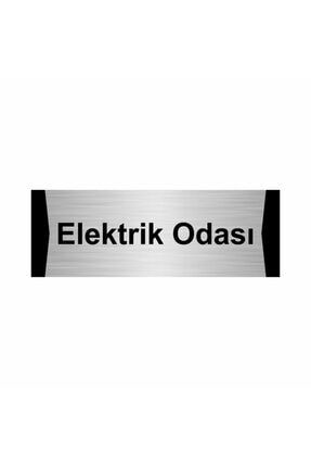 Elektrik Odası 5x20cm Gümüş Renk Metal Yönlendirme Levhası Kapı İsimlik Tabela