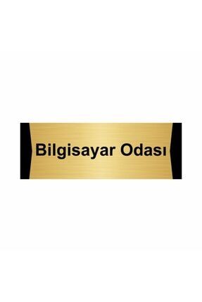 Bilgisayar Odası 5x20cm Altın Renk Metal Yönlendirme Levhası Kapı İsimlik Tabela