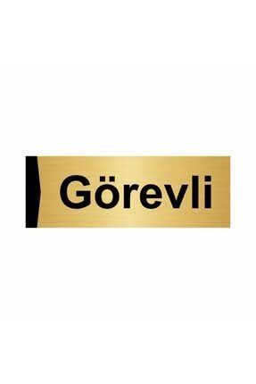 Görevli 5x20cm Altın Renk Metal Yönlendirme Levhası Kapı İsimlik Tabela