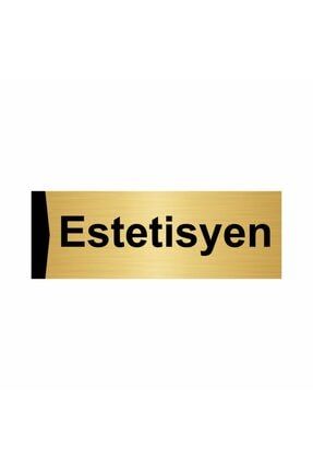 Estetisyen 5x20cm Altın Renk Metal Yönlendirme Levhası Kapı İsimlik Tabela