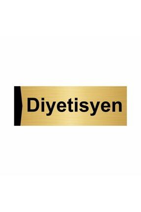 Diyetisyen 5x20cm Altın Renk Metal Yönlendirme Levhası Kapı İsimlik Tabela