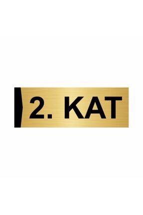 2.kat 5x20cm Altın Renk Metal Yönlendirme Levhası Kapı İsimlik Tabela