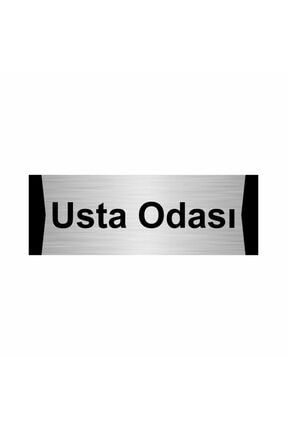 Usta Odası 5x20cm Gümüş Renk Metal Yönlendirme Levhası Kapı İsimlik Tabela