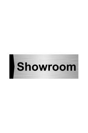 Showroom 5x20cm Gümüş Renk Metal Yönlendirme Levhası Kapı İsimlik Tabela