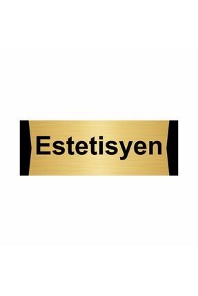 Estetisyen 5x20cm Altın Renk Metal Yönlendirme Levhası Kapı İsimlik Tabela