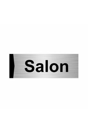 Salon 5x20cm Gümüş Renk Metal Yönlendirme Levhası Kapı İsimlik Tabela