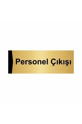 Personel Çıkışı 5x20cm Altın Renk Metal Yönlendirme Levhası Kapı İsimlik Tabela