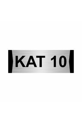 Kat 10 5x20cm Gümüş Renk Metal Yönlendirme Levhası Kapı İsimlik Tabela