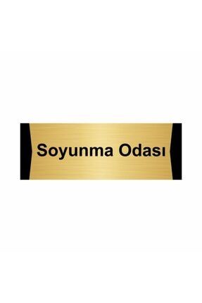 Soyunma Odası 5x20cm Altın Renk Metal Yönlendirme Levhası Kapı İsimlik Tabela