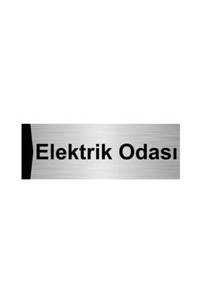Elektrik Odası 5x20cm Gümüş Renk Metal Yönlendirme Levhası Kapı İsimlik Tabela