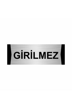 Girilmez 5x20cm Gümüş Renk Metal Yönlendirme Levhası Kapı İsimlik Tabela