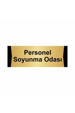 Personel Soyunma Odası 5x20cm Altın Renk Metal Yönlendirme Levhası Kapı İsimlik Tabela