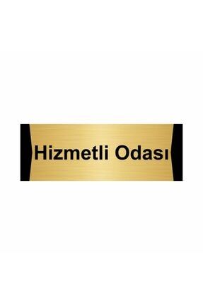 Hizmetli Odası 5x20cm Altın Renk Metal Yönlendirme Levhası Kapı İsimlik Tabela