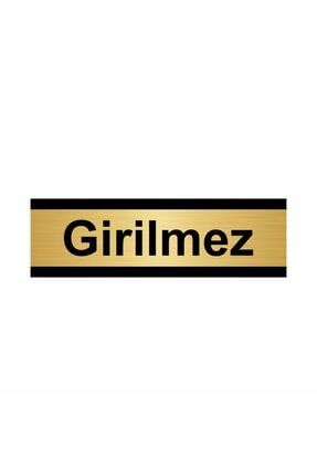 Girilmez 5x20cm Altın Renk Metal Yönlendirme Levhası Kapı İsimlik Tabela