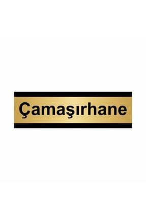 Çamaşırhane 5x20cm Altın Renk Metal Yönlendirme Levhası Kapı İsimlik Tabela