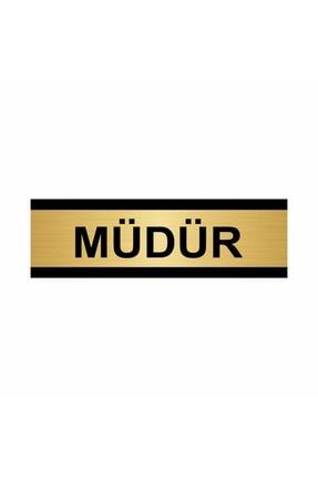 Müdür 5x20cm Altın Renk Metal Yönlendirme Levhası Kapı İsimlik Tabela