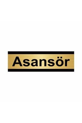 Asansör 5x20cm Altın Renk Metal Yönlendirme Levhası Kapı İsimlik Tabela