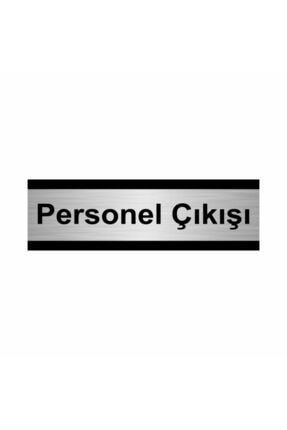 Personel Çıkışı 5x20cm Gümüş Renk Metal Yönlendirme Levhası Kapı İsimlik Tabela