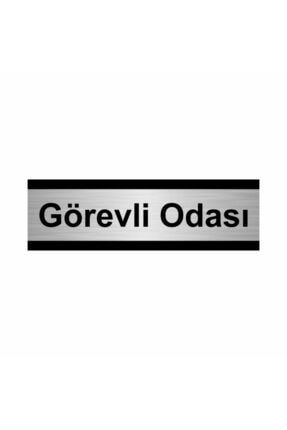 Görevli Odası 5x20cm Gümüş Renk Metal Yönlendirme Levhası Kapı İsimlik Tabela