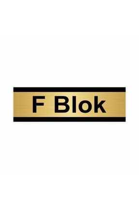 F Blok 5x20cm Altın Renk Metal Yönlendirme Levhası Kapı İsimlik Tabela