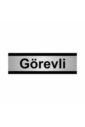 Görevli 5x20cm Gümüş Renk Metal Yönlendirme Levhası Kapı İsimlik Tabela