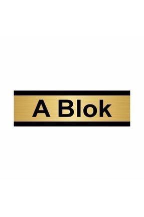 A Blok 5x20cm Altın Renk Metal Yönlendirme Levhası Kapı İsimlik Tabela