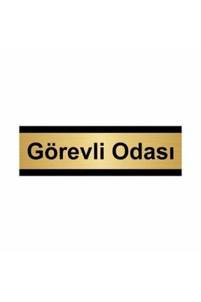 Görevli Odası 5x20cm Altın Renk Metal Yönlendirme Levhası Kapı İsimlik Tabela