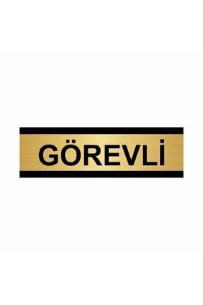 Görevli 5x20cm Altın Renk Metal Yönlendirme Levhası Kapı İsimlik Tabela