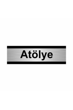 Atölye 5x20cm Gümüş Renk Metal Yönlendirme Levhası Kapı İsimlik Tabela