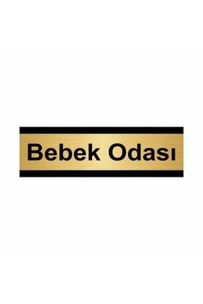 Bebek Odası 5x20cm Altın Renk Metal Yönlendirme Levhası Kapı İsimlik Tabela