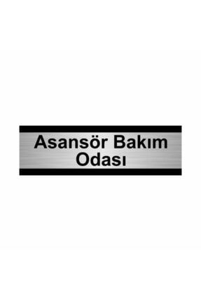 Asansör Bakım Odası 5x20cm Gümüş Renk Metal Yönlendirme Levhası Kapı İsimlik Tabela