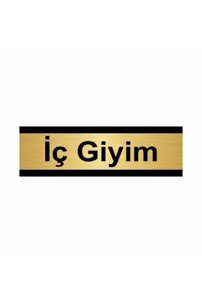 Iç Giyim 5x20cm Altın Renk Metal Yönlendirme Levhası Kapı İsimlik Tabela