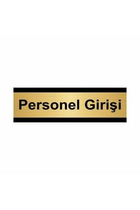 Personel Girişi 5x20cm Altın Renk Metal Yönlendirme Levhası Kapı İsimlik Tabela