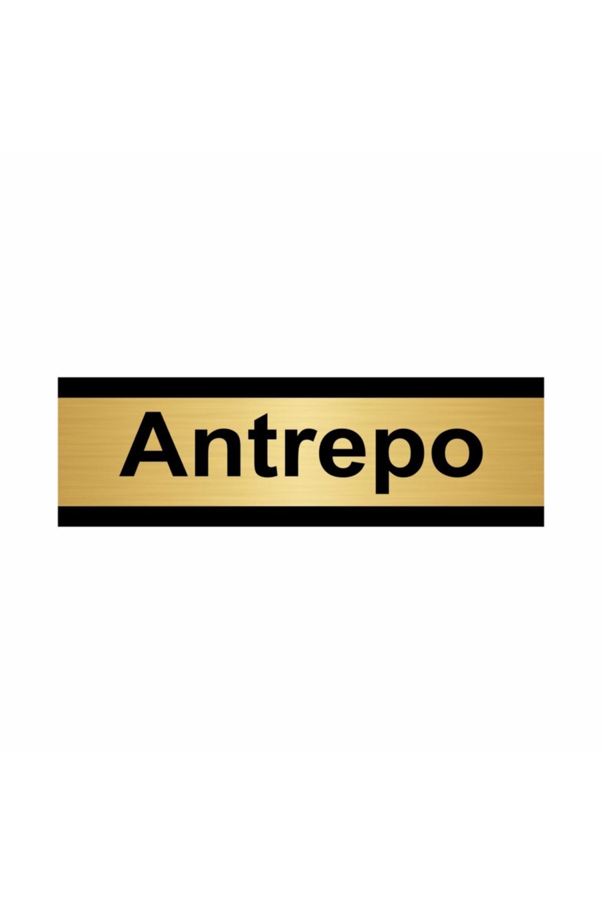 Antrepo 5x20cm Altın Renk Metal Yönlendirme Levhası Kapı İsimlik Tabela