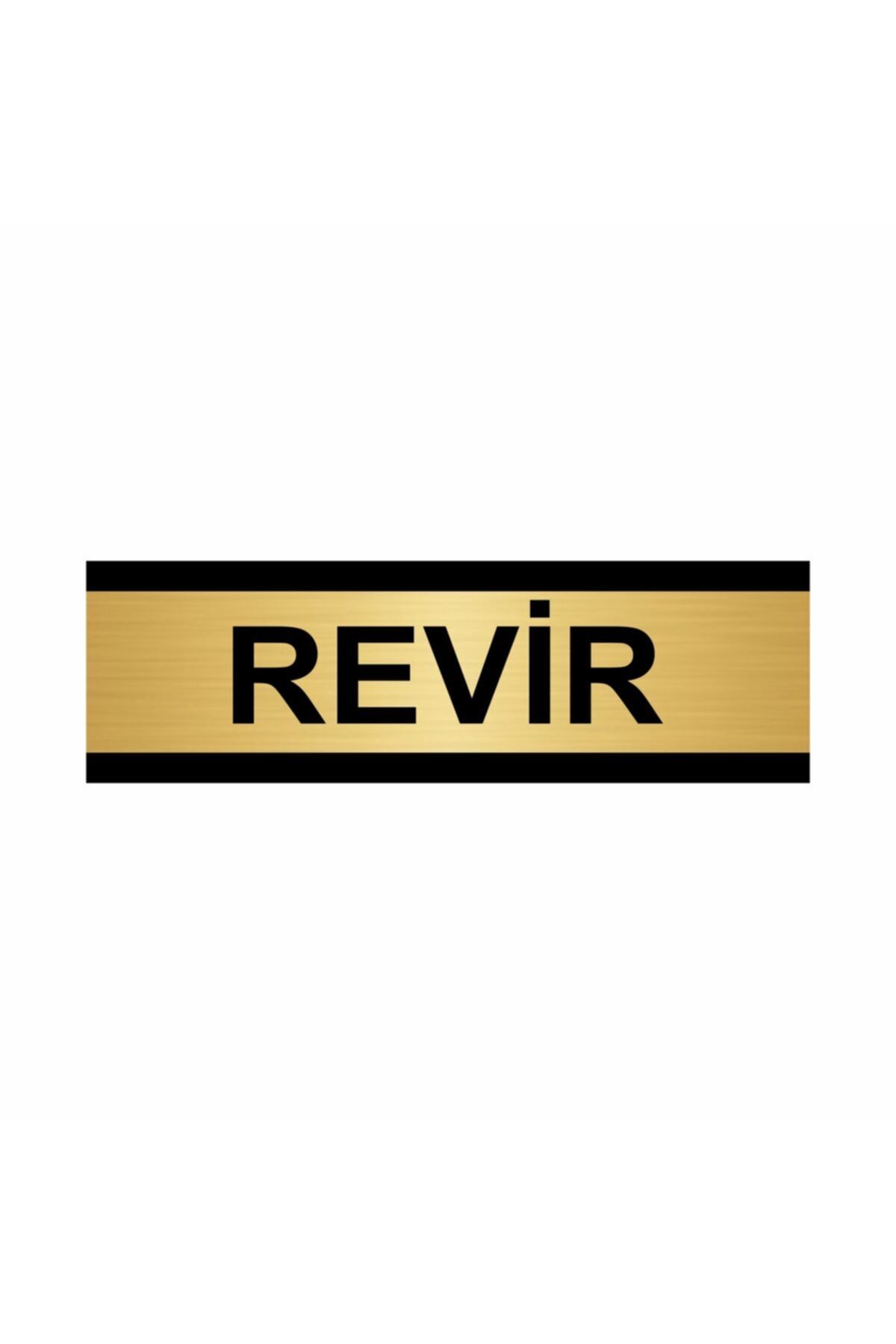 Revir 5x20cm Altın Renk Metal Yönlendirme Levhası Kapı İsimlik Tabela