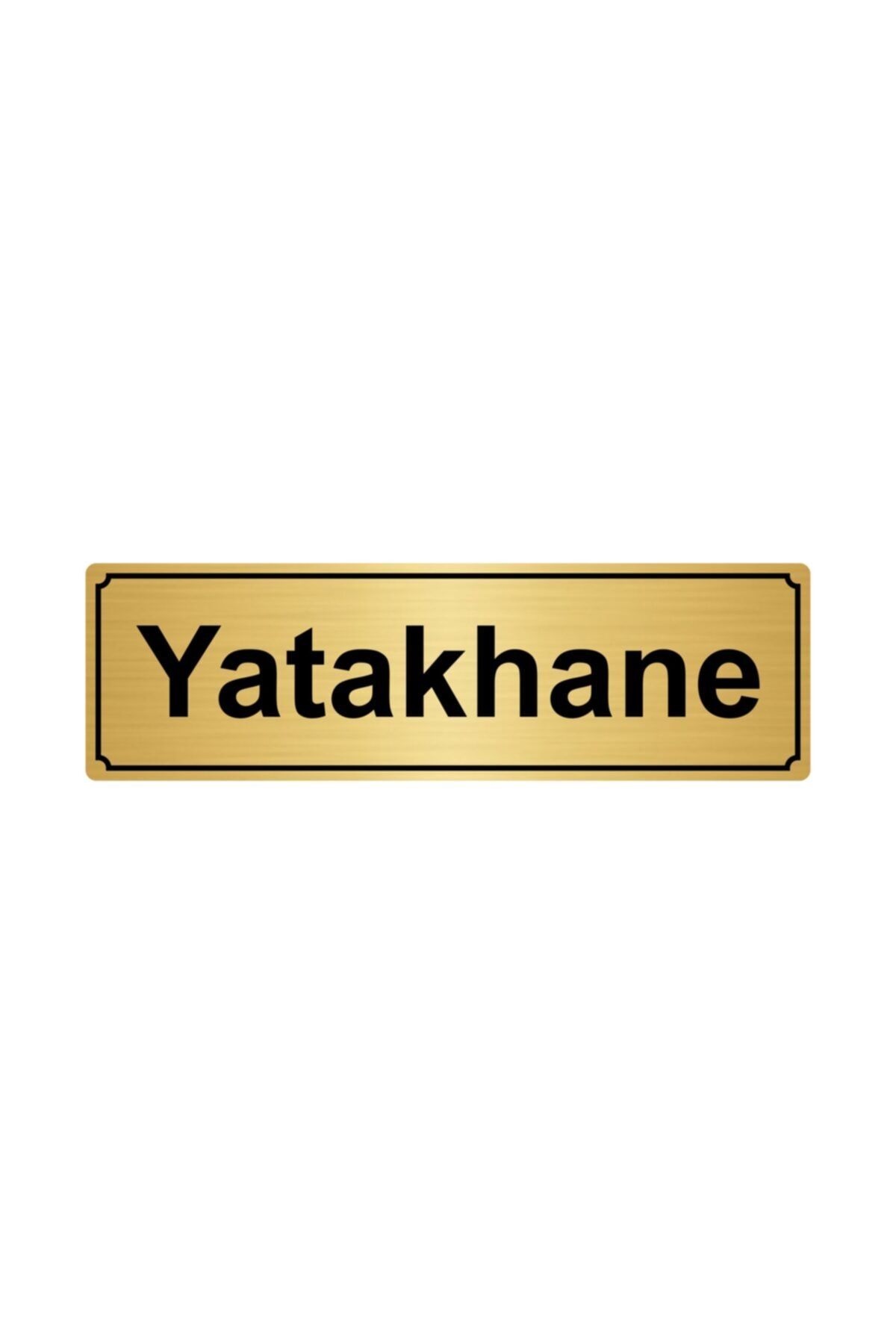 Yatakhane Yönlendirme Levhası 5cmx20cm Altın Renk Metal Kapı İsimlik Tabela